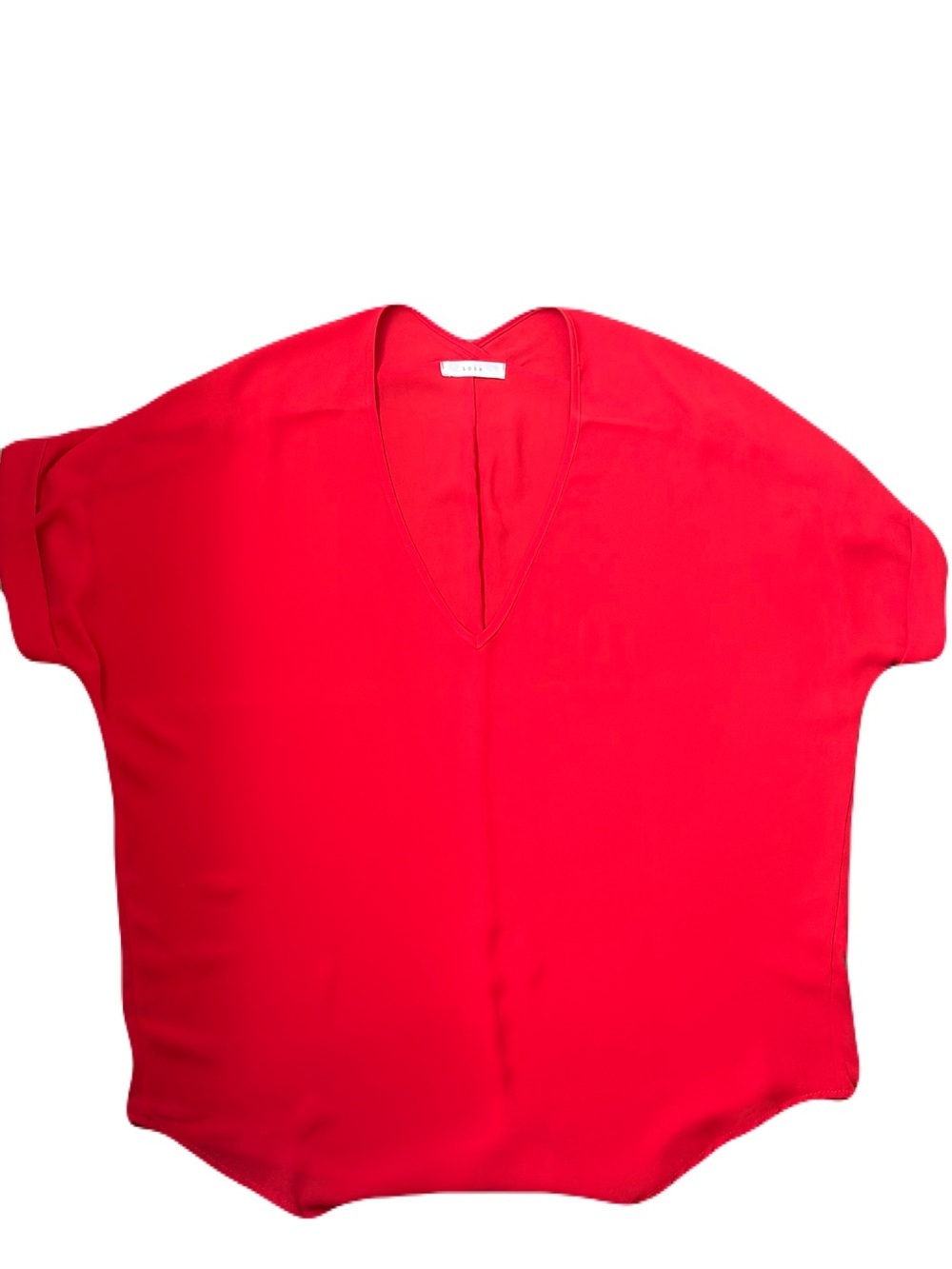Lush Bright Red Top from Nordstrom size Small cuffed sleeves v neck